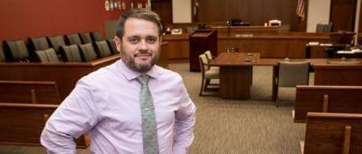 Thomas Wolff in a court room